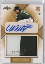 2021 Leaf Perfect Game National Showcase Gold 1/12 Mikey Romero Patch Auto 1b3