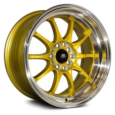 MST MT11 Wheels 17x9 (20, 5x114.3, 73.1) Gold Rims Set of 4