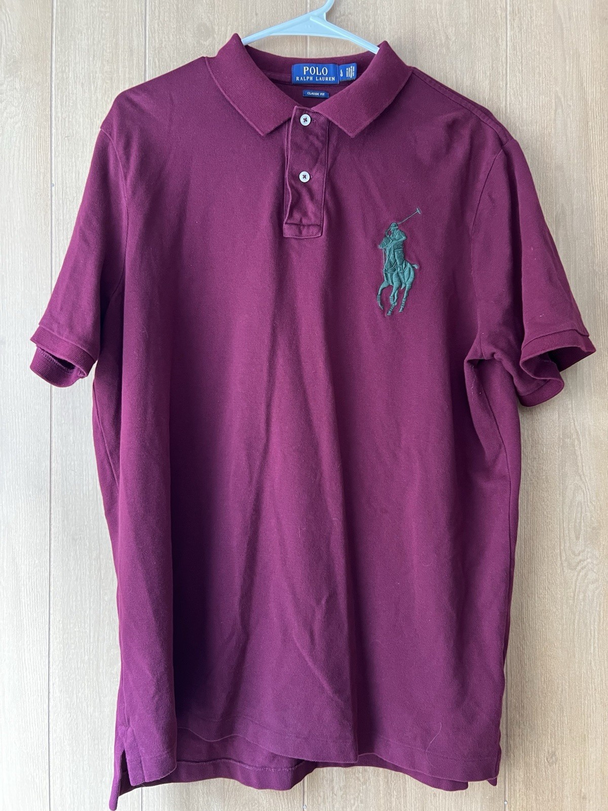 Polo Vintage di Ralph Lauren Polo Uomo Marrone Big Pony 100% Cotone