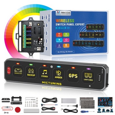 Wireless 208FT RGB Slim Switch Panel LED Momentary Pulsed Flash Control System