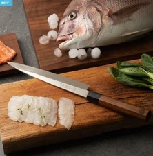 13" BLUE Yanagiba Japan Style Sushi Sashimi Knife. 7.5" blade. Award Winning