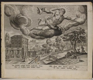 "MERDIES" 1597 ADRIAEN COLLAERT UNUSUAL ANTIQUE ORIGINAL COPPER ENGRAVED PRINT