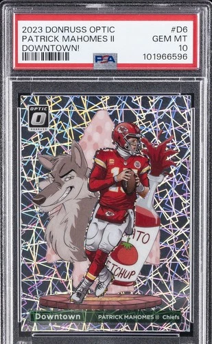 2023 PANINI DONRUSS OPTIC DOWNTOWN! #D6 PATRICK MAHOMES II PSA 10