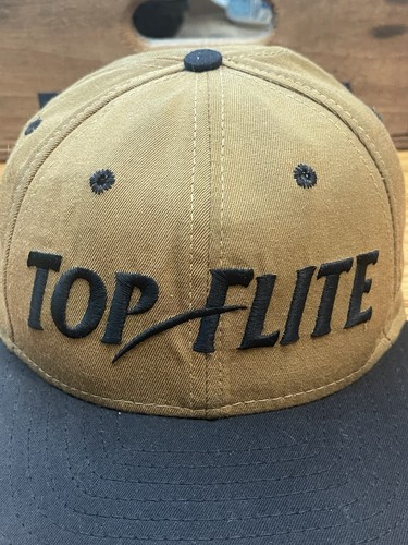 Cappello Berretto Vintage Anni 90 Top Flite New Era Golf PGA Strap Back USA Marrone Nero OSFA - Foto 2 di 10