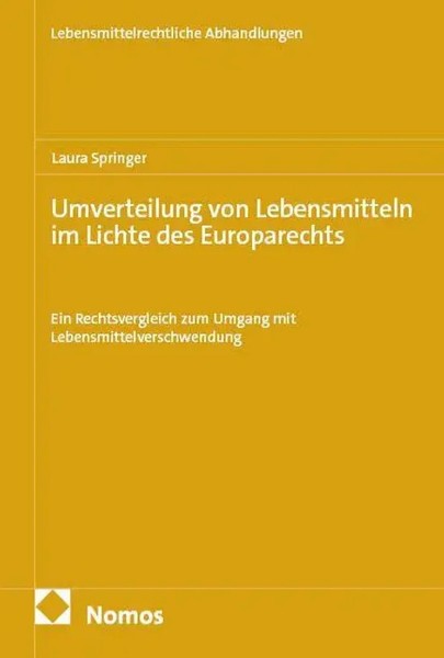 Umverteilung Von Lebensmitteln Im Lichte Des Europarechts Laura Springer Buch-image