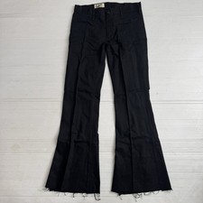 Vintage 70s LANDLUBBER Flare Jeans 28x30 Hippie Disco Denim Black Bell Bottoms