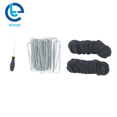 101 Pack 6'' Landscape Staples Garden Stakes Galvanized Sod Staples With Gasket