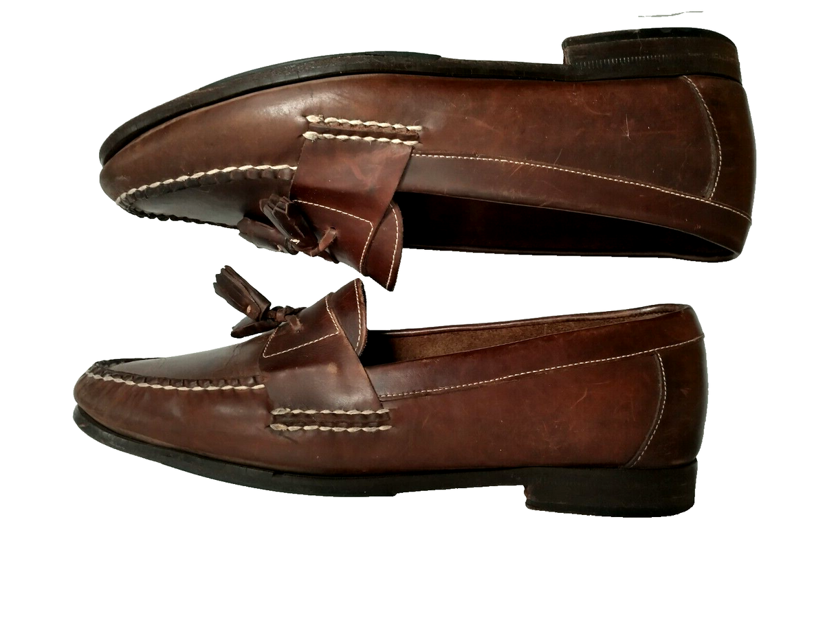 G.H. Bass Shoes Weejuns Roosevelt Mens 10 D Brown Leather Tassel Loafers Brazil G.H. Bass & Co. Weejuns Tassel Loafers Men main image 4
