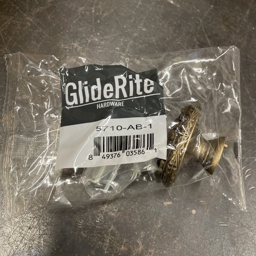 Lot of 11 GlideRite 2" Dia Ornate Old World Cabinet Knob Antique Brass 5710-AB-1 - Picture 6 of 8