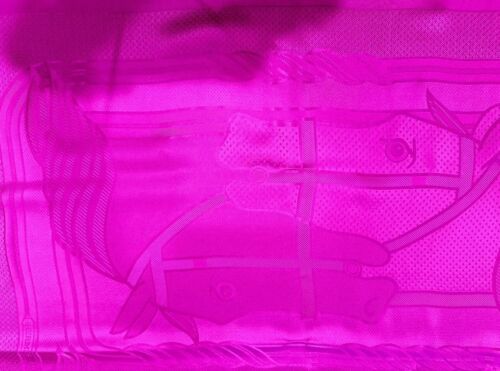 Hermes 2016 Purple Pink Quadridge Silk Scarf 36 Inch Square Gift Bag Horse - Picture 7 of 18