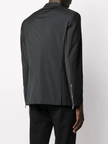 £1,485 NEIL BARRETT Black Zip Embellishment Blazer Jacket - Made In Italy - Picture 11 of 11