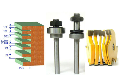 8pc 1/4" Shank Slot ,Assembly 6 cutters & 2 arbors Router Bit Set sct-888 - Picture 2 of 12