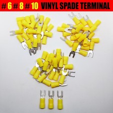 200 - Assorted Spade Terminals Vinyl Insulated 12 -10 AWG - 6 8 10