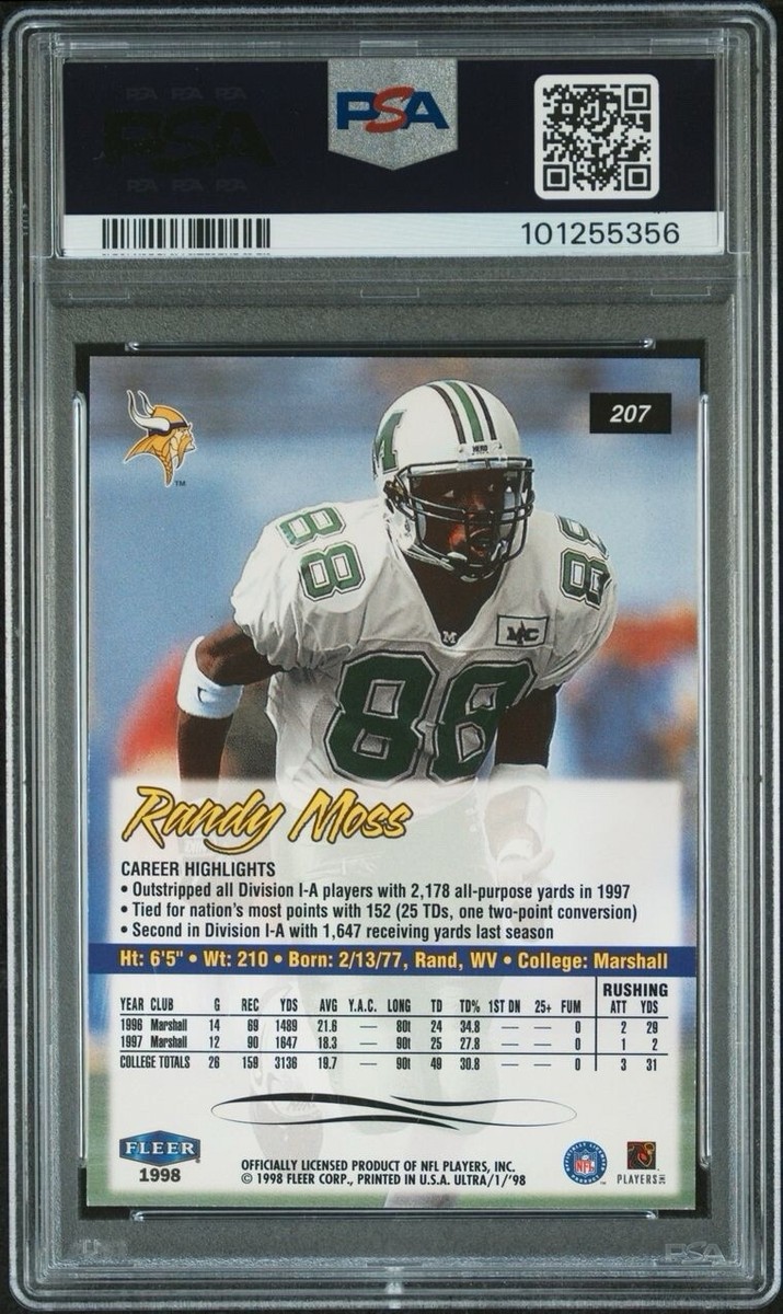 その他 1998 ULTRA RANDY MOSS ROOKIE 1998 Fleer Ultra Football #207 Randy Moss RC Rookie