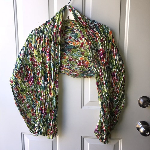 Bright Multi-Color 56" Scarf Accordion Pleated Style Rectangular