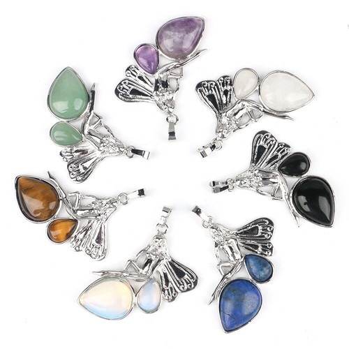 Fee Elf Quarz Kristall Wassertropfen Edelstein Anhänger DIY Schmuck Geschenk - Bild 5 von 28