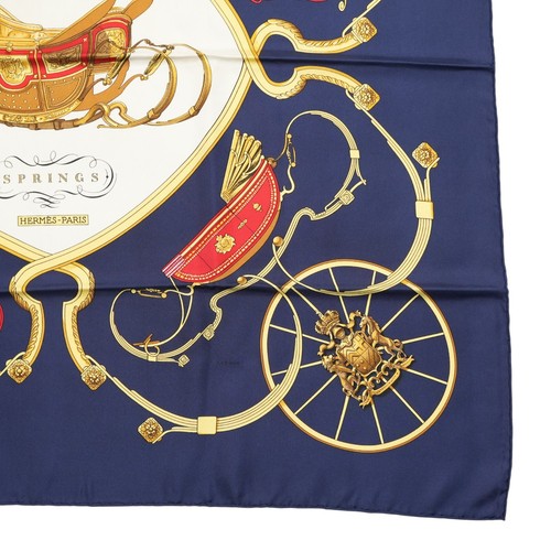 Hermes "SPRINGS" Carre 90 Silk 100% Scarf Vintage Rare Cleaned - Picture 6 of 18