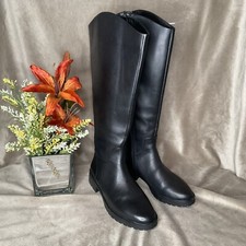 New Women’s Nordstrom Oliver Riding Boot Black Leather Size 5.5m  Retail $149