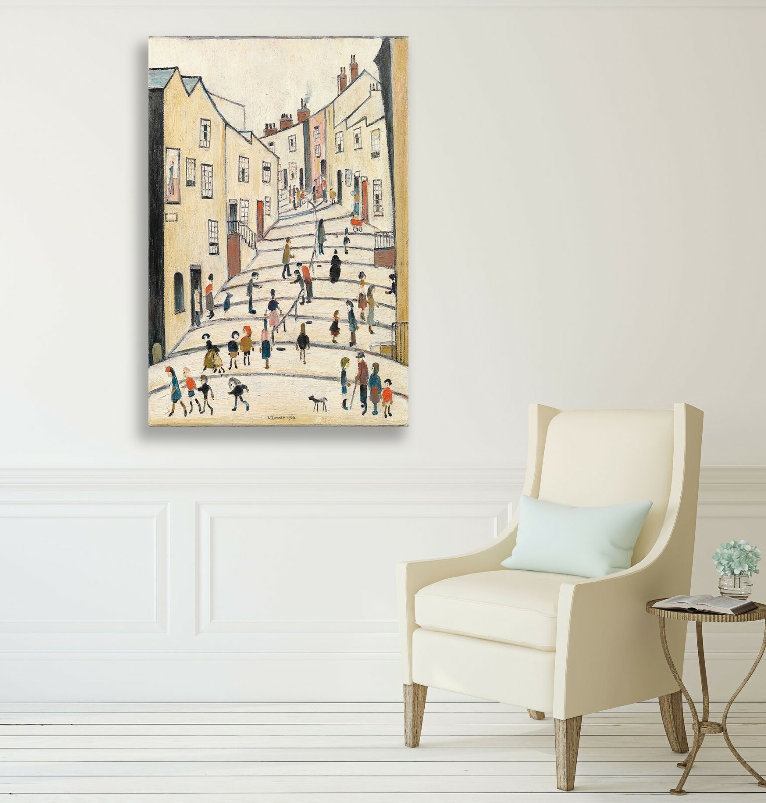 Lowry Crowther STREET Stockport-GALLEGGIANTE Effetto Tela Wall - Foto 11