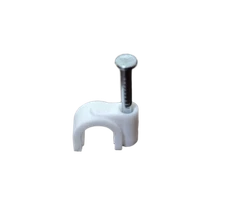 200 Pack Cable Clip w. Nail , White 8MM , Round , TV Aerial Cables Mounting 