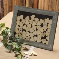 GäStebuch Zum Beschriften Hochzeit Geschenk Bilderrahmen Mit 53 Holzherzen
