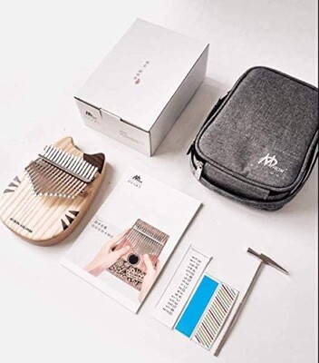 Myron Kalimba Cute Cat 17 Key | FlatBoard Wooden Thumb Piano