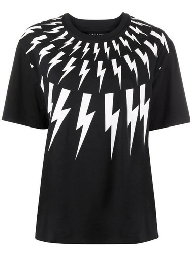 Neil Barrett Fair-isle Thunderbolt jersey Unisex T-shirt SMALL - Picture 4 of 10
