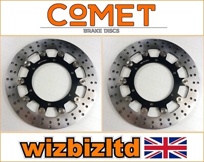 Yamaha YZF-R6 1999-2002 [Pair of Comet Front Brake Discs] [Black RF-Series]