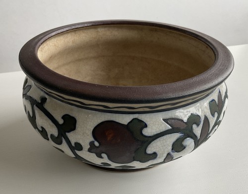 Panda Garden Earthenware Stoneware Pottery Planter Bowl Blue Onion Pattern 6”