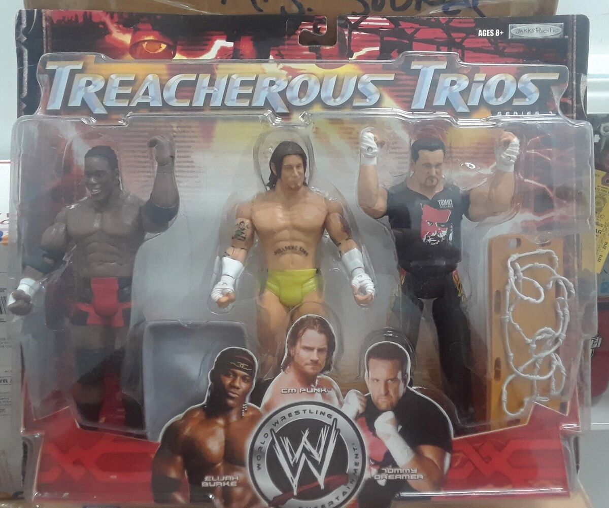 Jakks Pacific WWE Treacherous Trios Elijah Burke Cm Punk Jakks Pacific WWE Treacherous Trios Elijah Burke Cm Punk