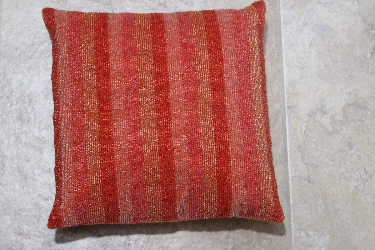 SPENCER N ENTERPRISES Coral Beaded Decorative Pillow 14