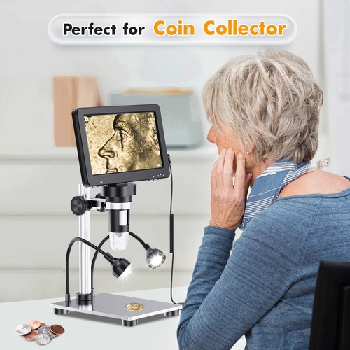 7 Zoll LCD Digitalmikroskop 1200X 1080P 12MP Münze Schmuck Elektronische Platine Löten - Bild 4 von 7