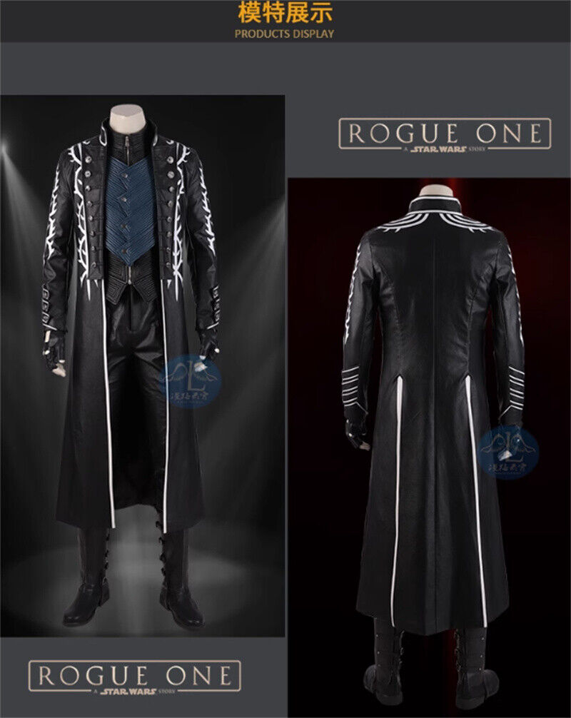 Vergil Devil May Cry 5 Black Leather Trench Coat