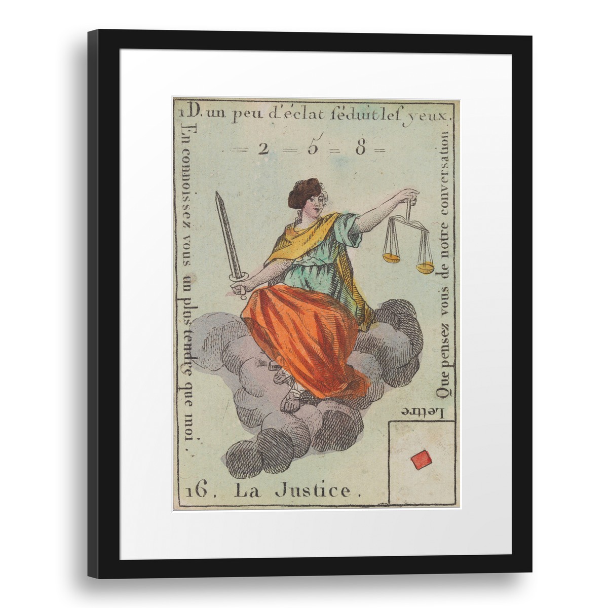 Tableau L'Amour De Cartes à Jouer - Reproduction 18ème Siècle - Prêt à Accrocher