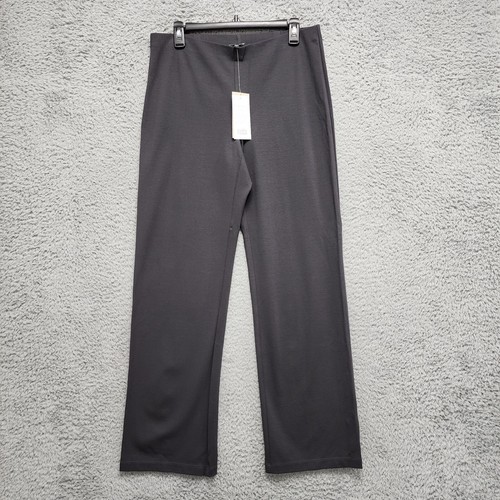 Eileen Fisher Crepe Straight Pant Womens M Charcoal Pull On Stretch NEW w/ Tag - Picture 2 of 15