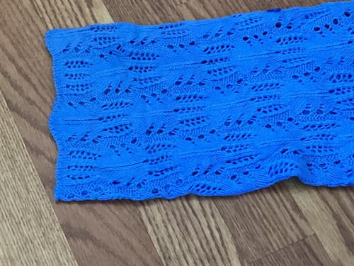 Woman Within Blue Open Weave 3/4 Sleeve Cascading Front Open Cardigan 26~28 - Picture 3 of 5