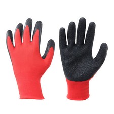 12 Crinkle Latex Rubber Hand Coated Safety Work Gloves L-Size NEW