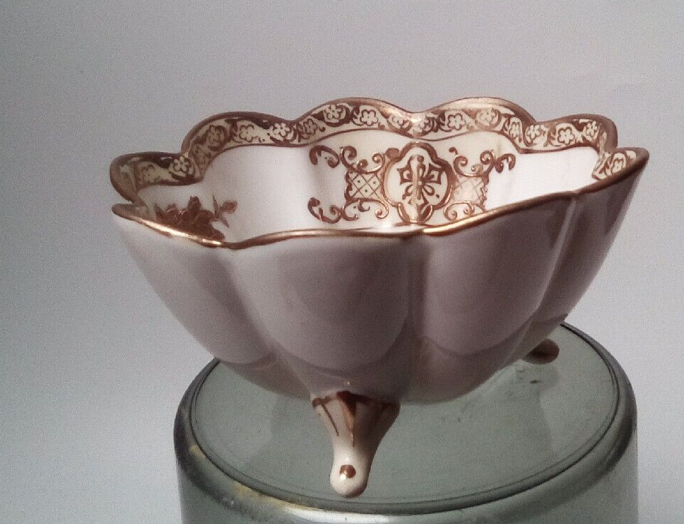 Noritake scalloped footed bowl dish hand painted 1920
