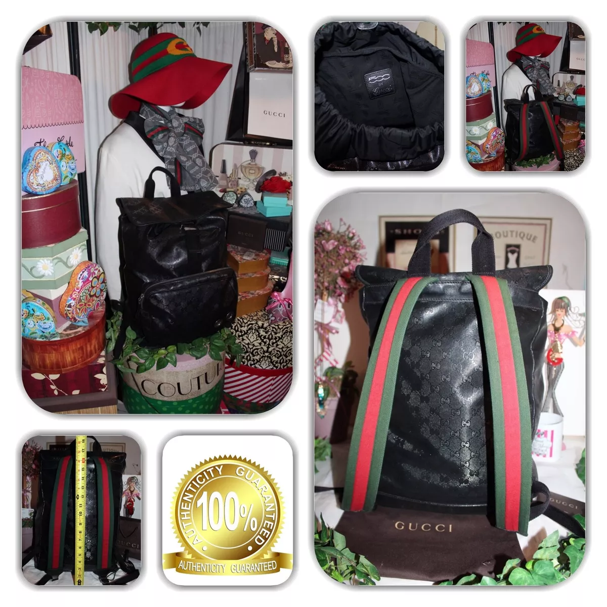 FIERCE GUCCI FIAT 500C BY GG IMPRIME BLACK BACKPACK LIMITED EDITION