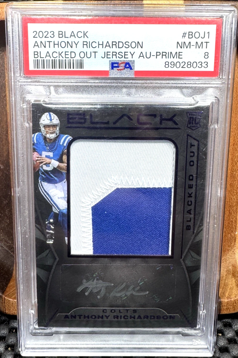 Anthony Richardson Panini Black Blacked Out Jersey Autographs #BOJ1 Prime