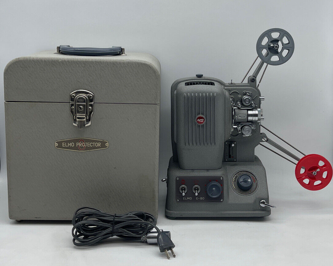 Elmo 8mm Silent Projector E-80 Vintage Rare 1950s Made In Elmo 8mm Silent Projector E-80 Vintage Rare 1950s Made In