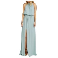 Show Me Your MuMu green Heather halter maxi dress size S