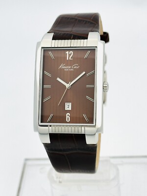 【レア美品】CULLNI STUDIOUS別注 WIDE STRIPECOMBI Kenneth Cole NY Men's KC1770 Brown Dial and Brown Leather Strap