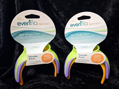 EVENFLO 2012 Bebek Trainer Grip Handles For Bottles & Cups 2pk LOT/2