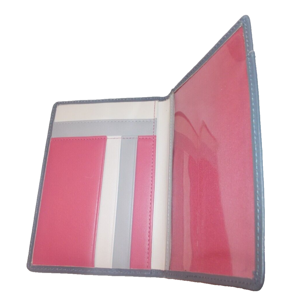 RADLEY HERITAGE PASSPORT HOLDER/GENUINE LEATHER/GREY/DOG & PUPPY/TRAVEL