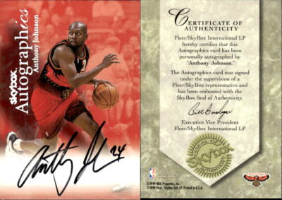 1999-00 SkyBox Premium Autographics #53 Anthony Johnson