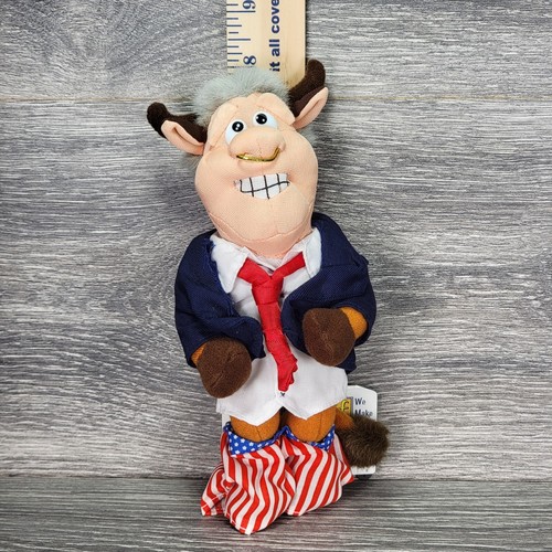 Vintage 1998 Infamous Meanie 8" Tall Bull Clinton Beanie Plush Bill Democrat - Picture 2 of 12
