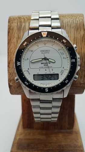 VINTAGE SEIKO IN ACCIAIO INOX H461-6000 Sports quarzo digitale analogico  100 | eBay