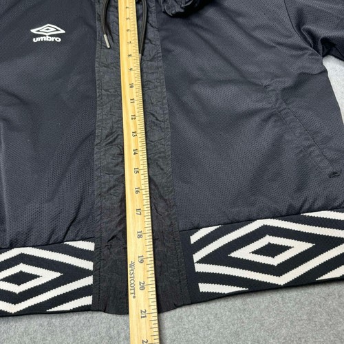 Vintage Umbro Jacket Womens Size L Black White Full Zip Soccer Pockets - Picture 7 of 7