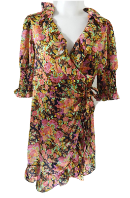 topshop satin wrap dress Celia Birtwell Topshop 100% Silk Wrap Dress Wedding, Party, Holiday, NWT, UK 10